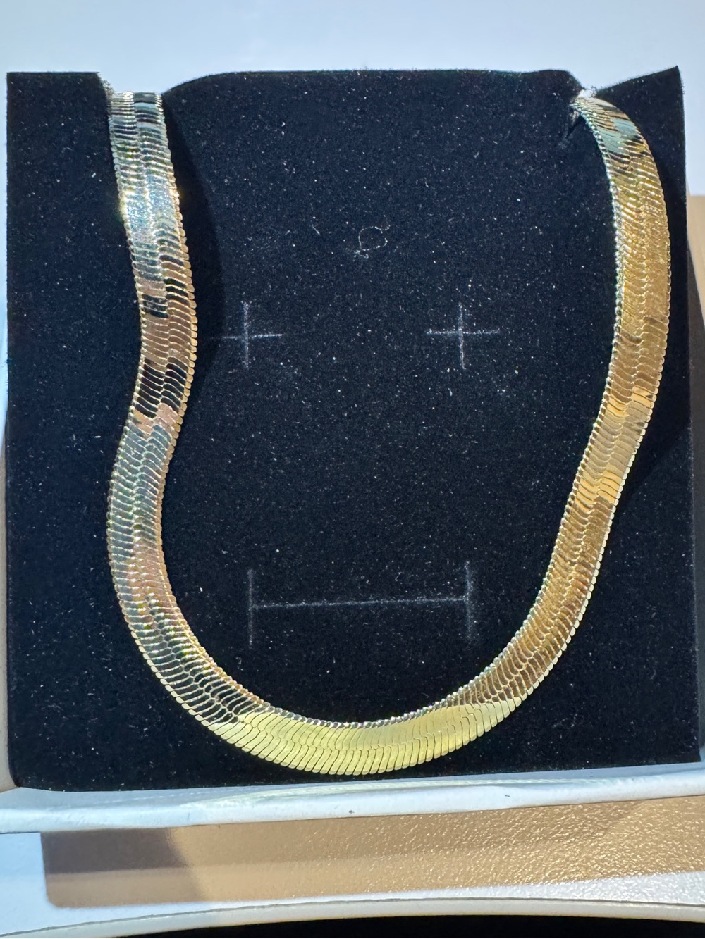 Gold Herringbone Chain Necklace - Women Jewelry